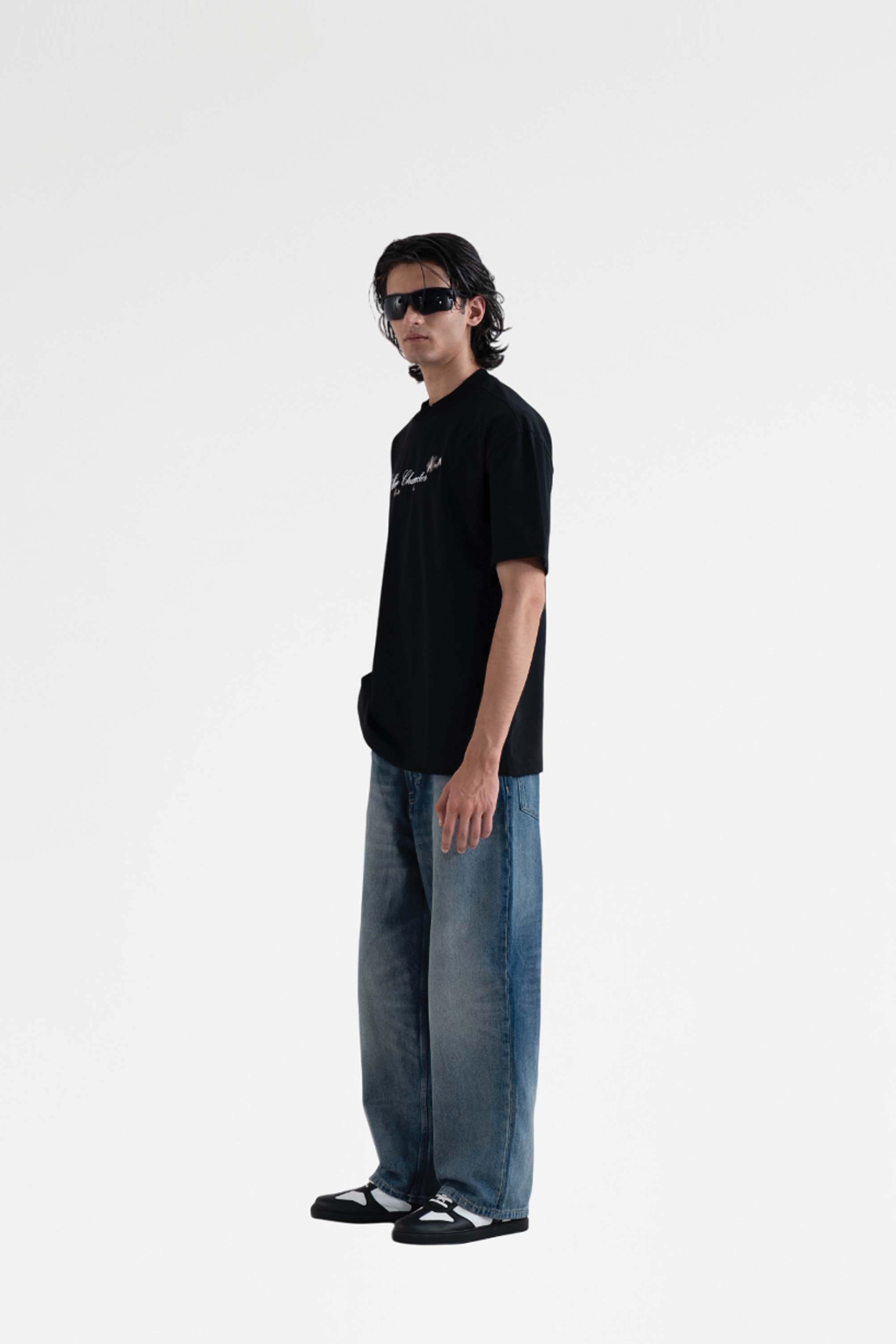 Veni Vidi Vici Printed Black Oversized  T-Shirt