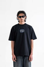 The Justice Printed Black Oversized T-Shirt Main Character