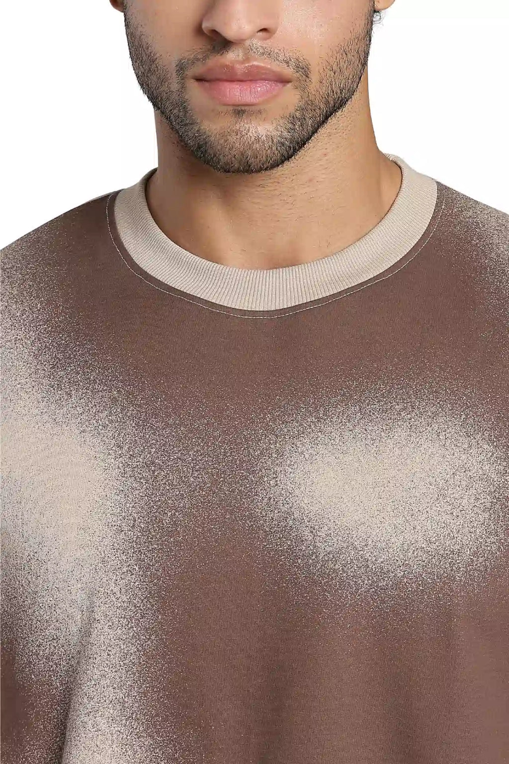 Brown Abstract Face T-Shirt