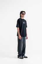 The Justice Printed Black Oversized T-Shirt Main Character