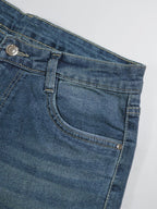 Galactic Blue Tinted Y2K Bootcut Jeans Stylish Wodrobe