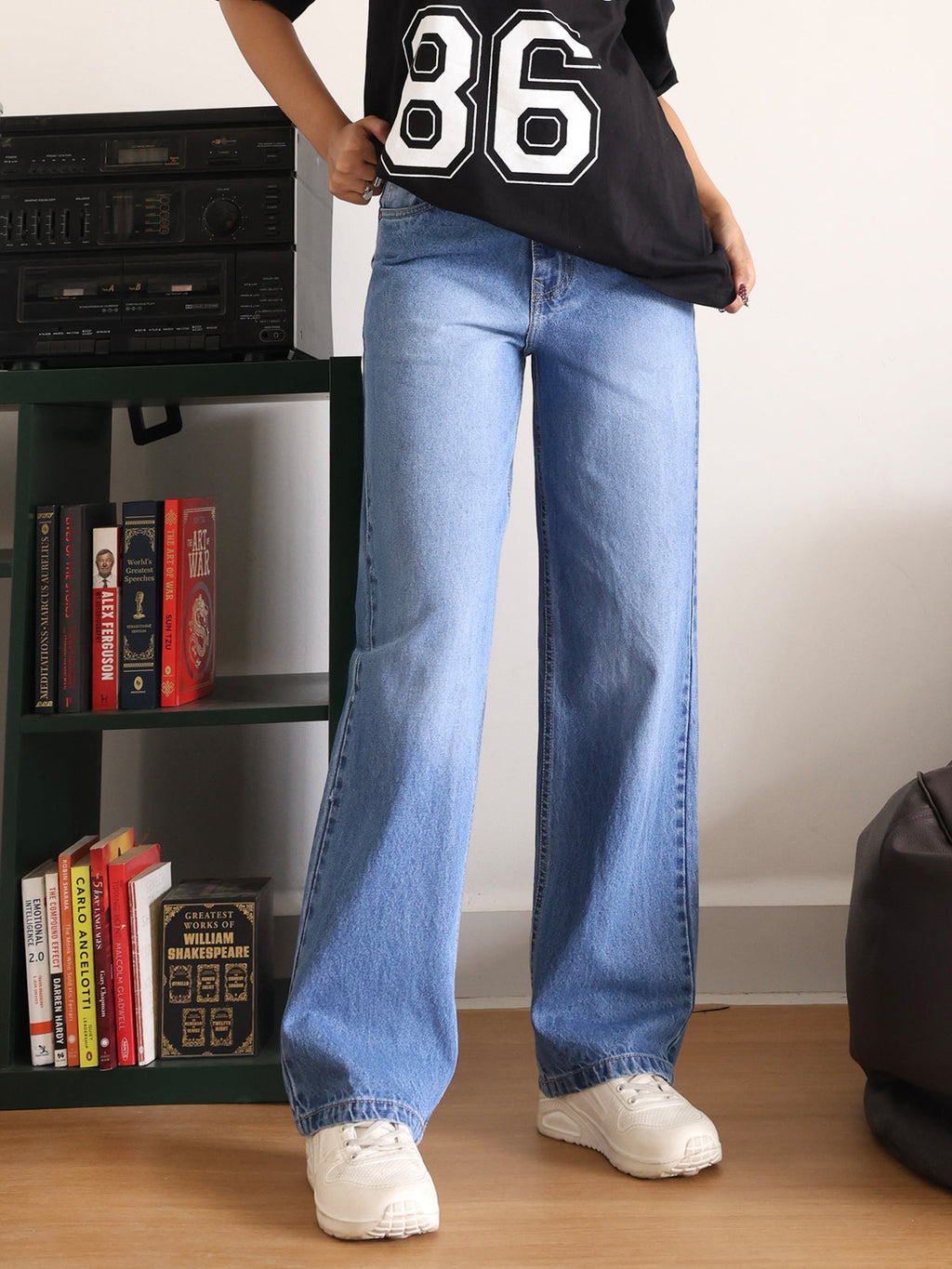 Frost Blue Washed Straight Fit Jeans