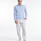 Mercerised Jacquard Full Sleeve Polo in Mykanos Blue