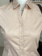Beige Short Sleeve Y2K Fitted Shirt