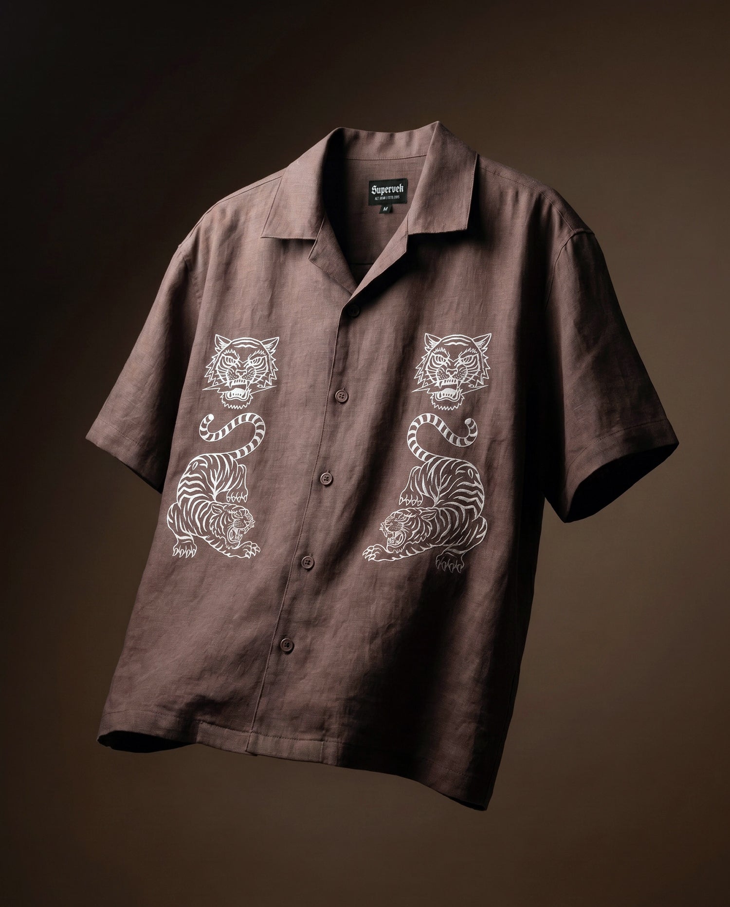 Brown Tiger Fury Resort Shirt