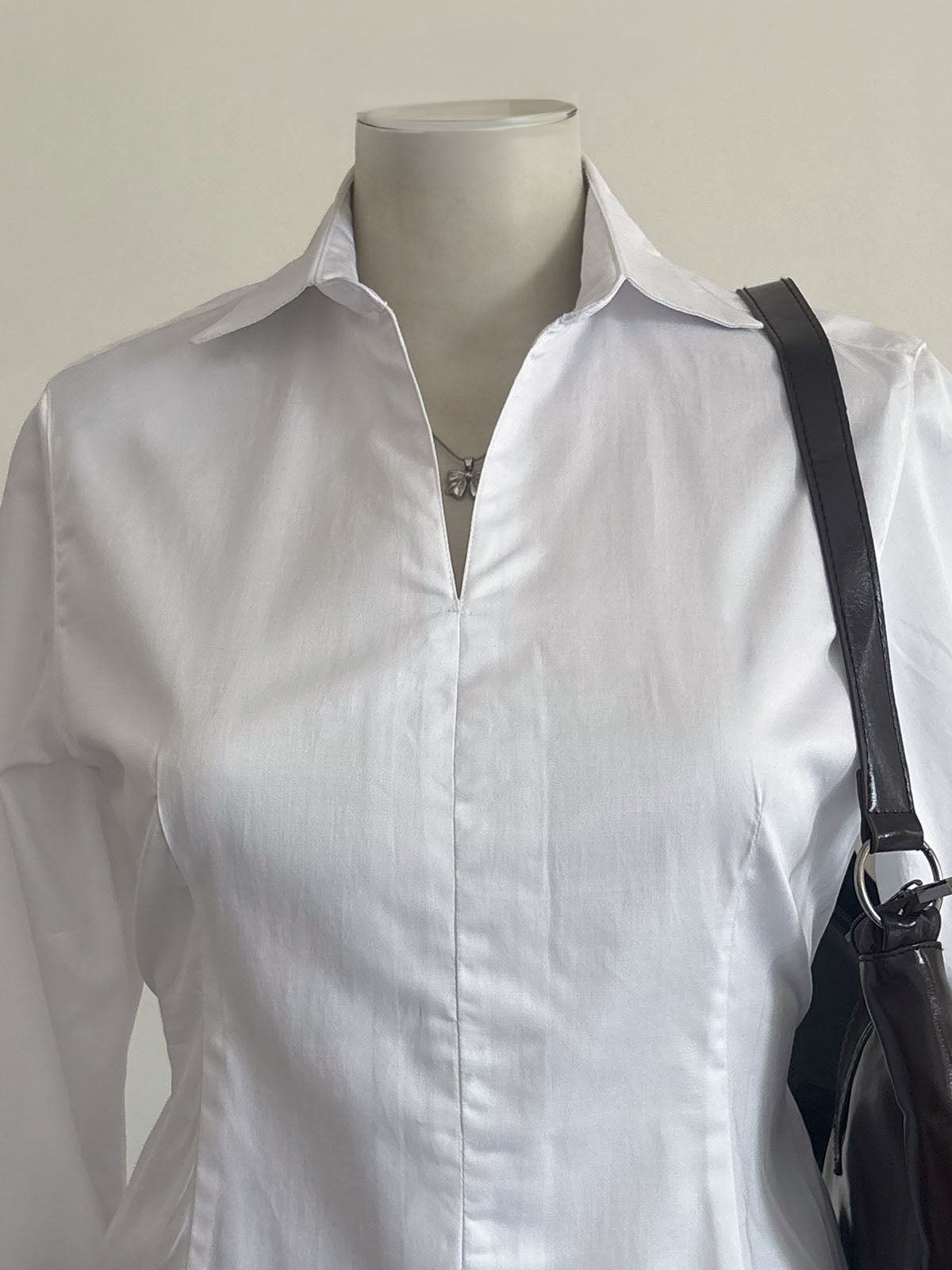 Vanilla White Corset Fitted Shirt