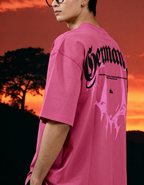 Germanica Printed Pink Oversized T-Shirt Main Character
