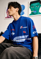 Fast Feel Blue Heavyweight Oversized T-Shirt
