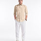 Beige Cotton Linen Shirt