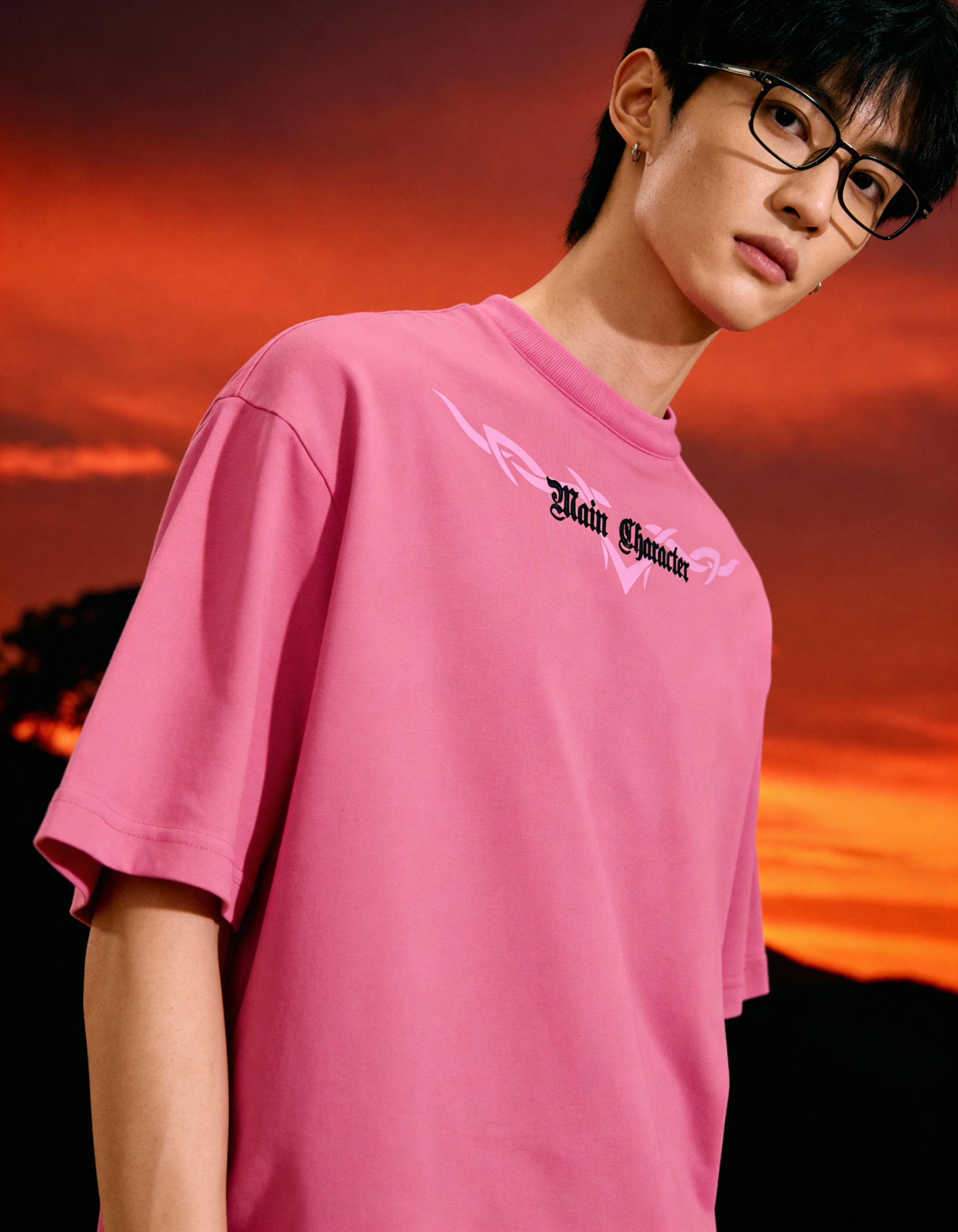 Germanica Printed Pink Oversized T-Shirt