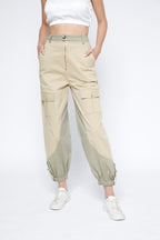 Elastic Hem Two-Tone Cargo Joggers