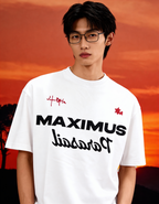 Maximus Printed White Oversized T-Shirt Main Character