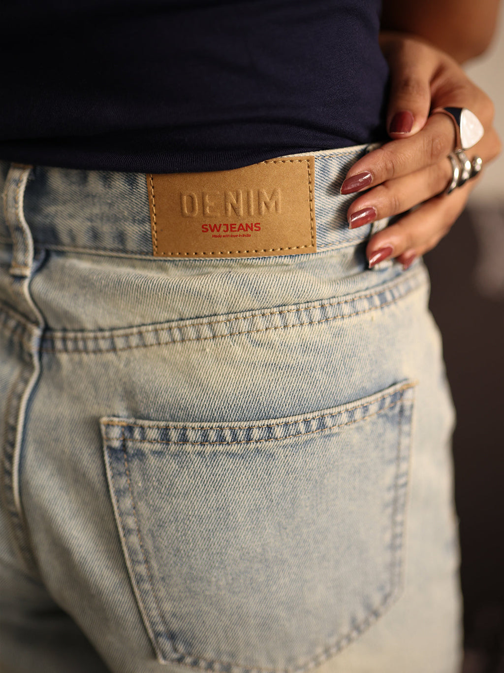 80s Cool Blue Tinted Super Wide Leg Jeans Stylish Wodrobe