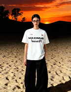 Maximus Printed White Oversized T-Shirt Main Character