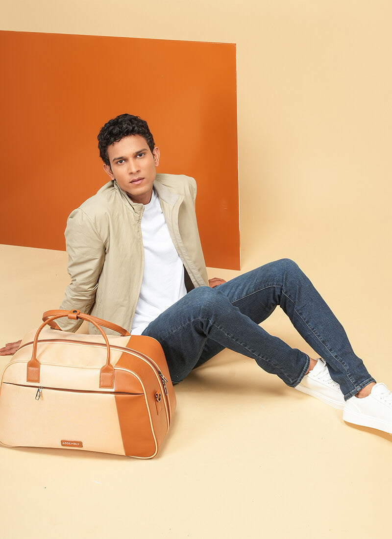 Verve & Flux Combo | Beige | Premium Duffle with Fanny Pack
