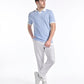 Mercerised Jacquard Polo in Mykonos Blue