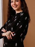 Barara Black Ikat Print Kurta