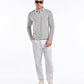 Mercerised Jacquard Full Sleeve Polo in Ash Grey