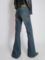 Celestial Green Tinted Y2K Bootcut Jeans Stylish Wodrobe