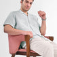 Botanic Bloom Box-Fit Embroidered Linen Shirt in Baby Blue