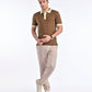 Smooth-Touch Contrast Polo in Cinnamon Brown