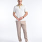 Smooth-Touch Contrast Polo in White