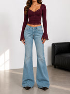 Premium Arctic Blue Washed Bootcut Jeans