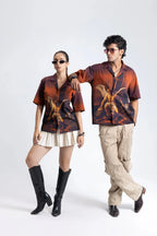 Heaven's Reckoning Oversized Printed Cuban Collar Shirt Off Sinners