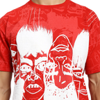 Static Jungle Round Neck Printed Red T-Shirt FLYAF