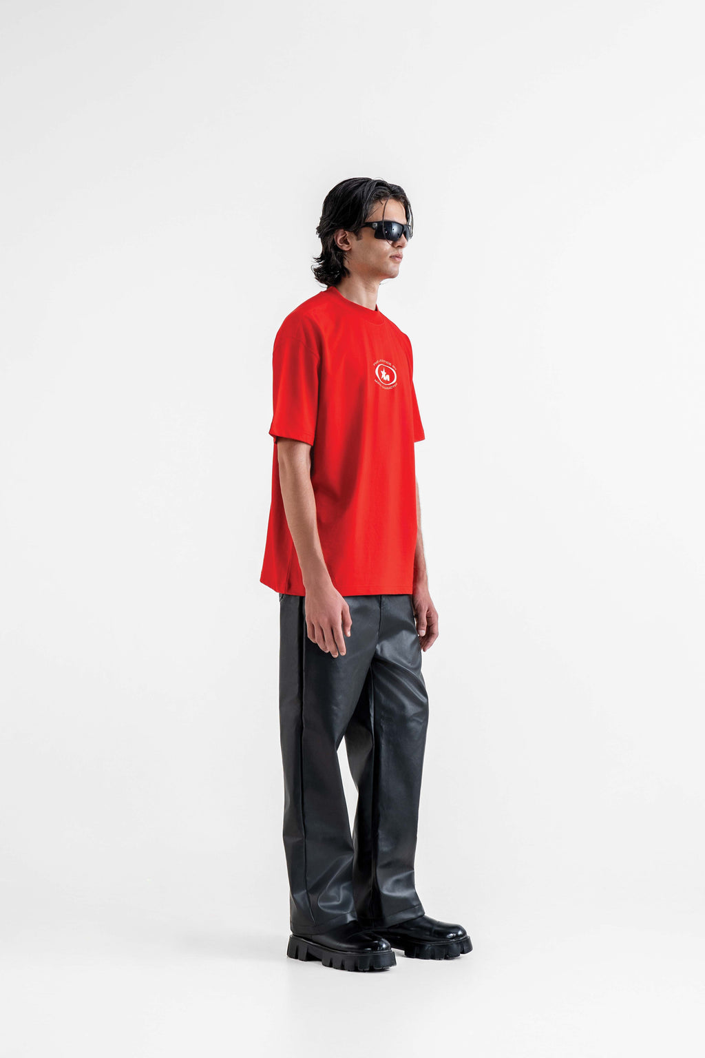 The Justice Printed Red Oversized T-Shirt Main Character