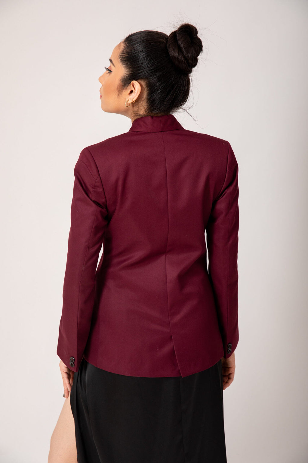 Asymmetrical Blazer- Wine