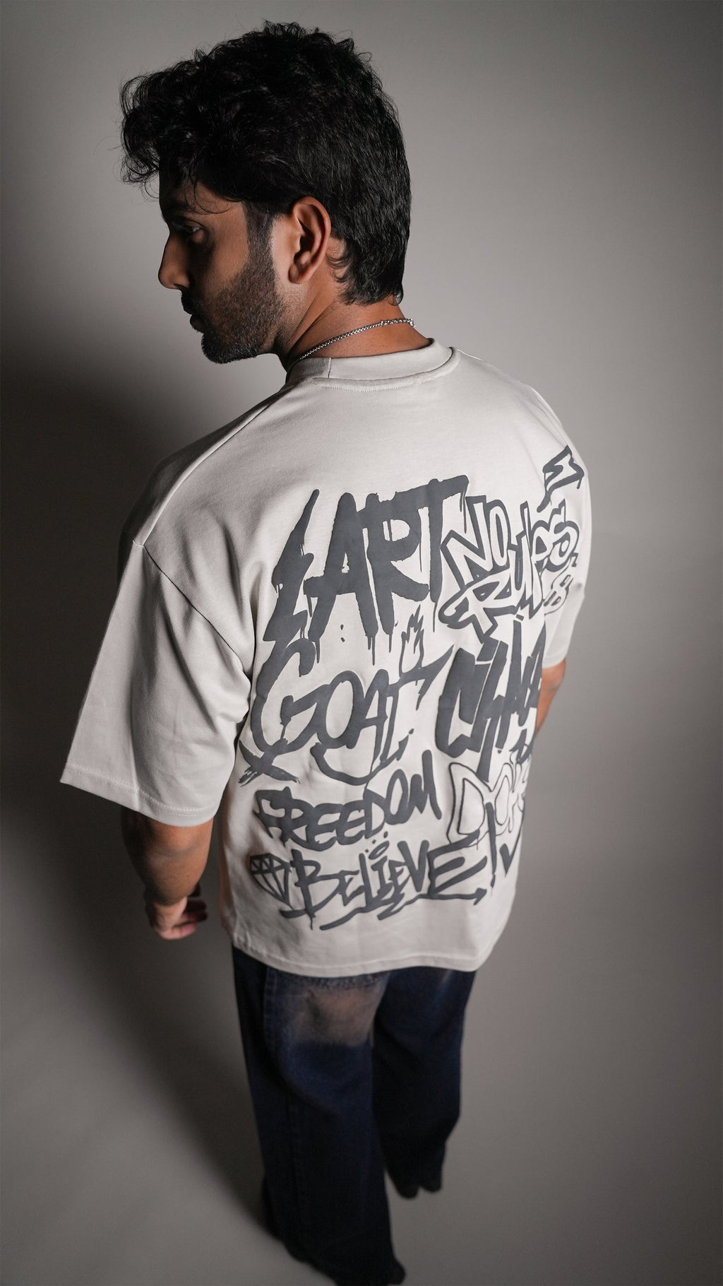 Rust Graffiti Grey Men’S Oversized T-Shirt Rustlines