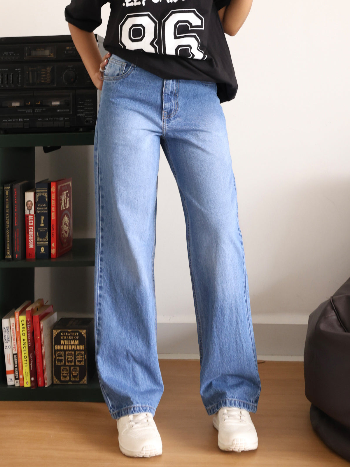 Frost Blue Washed Straight Fit Jeans