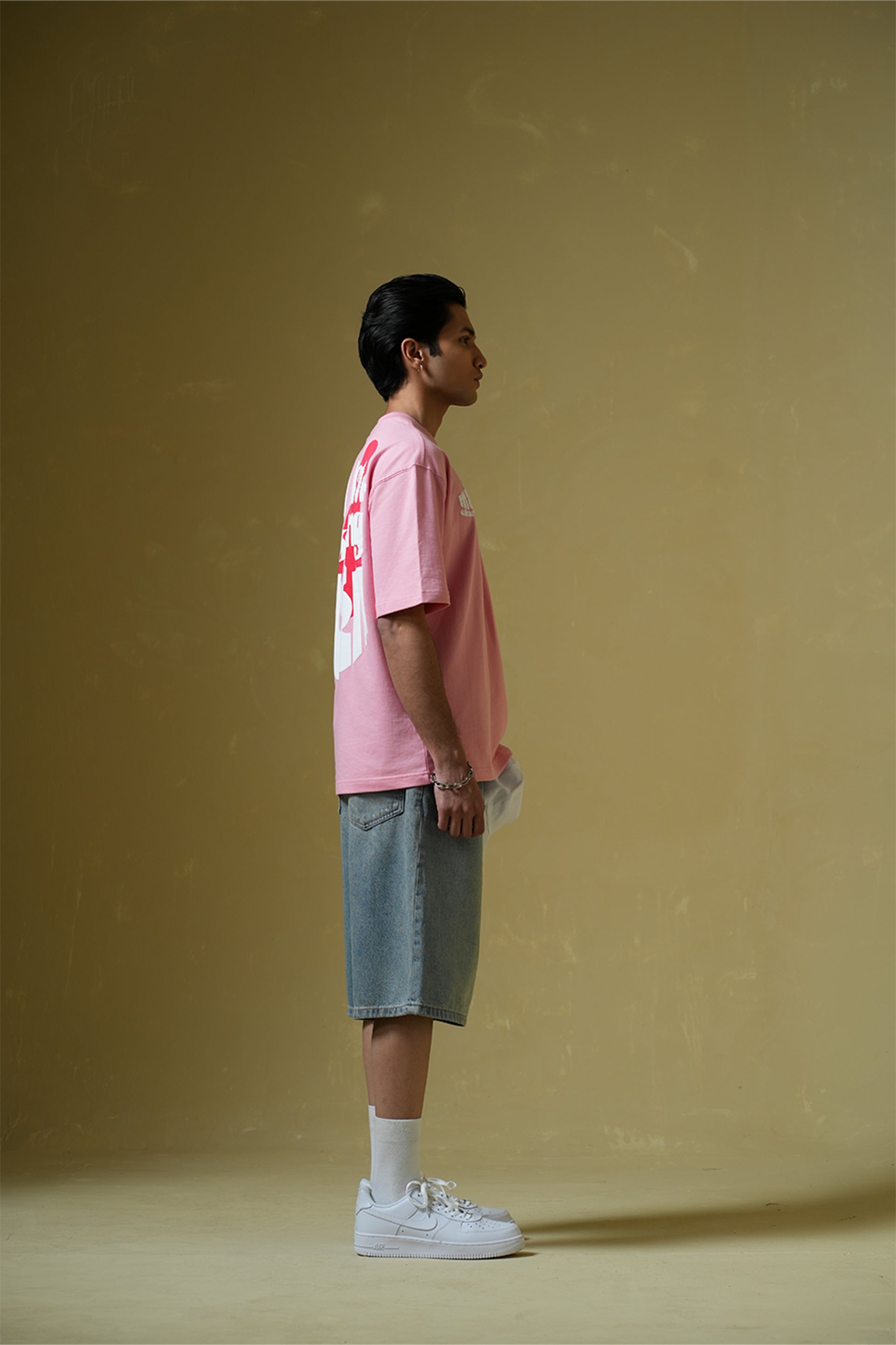 Wishing Well Printed Pink Oversized T-shirt