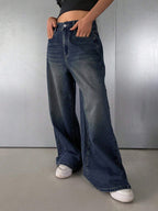 80s Street Blue Washed Super Wide Leg Jeans