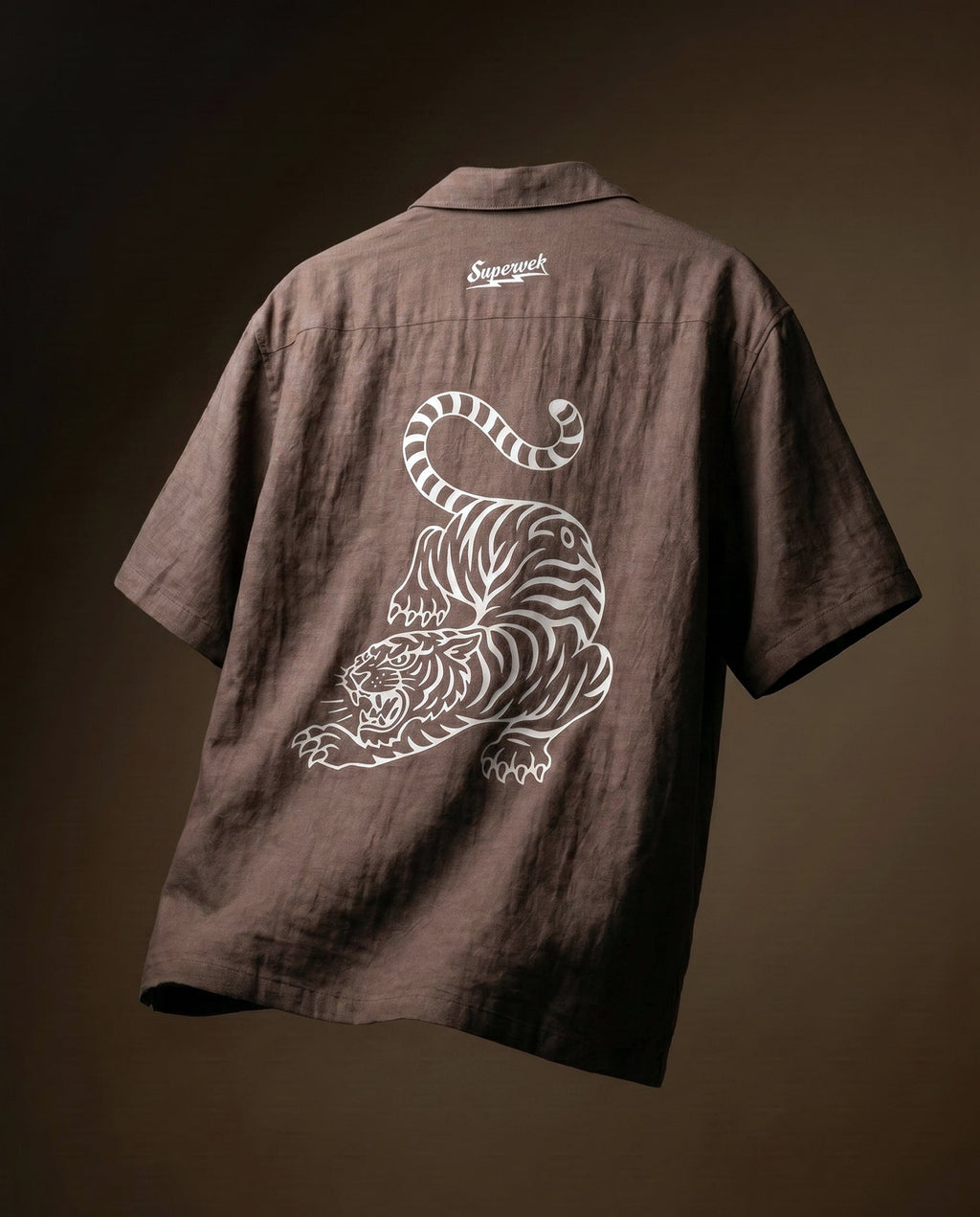Brown Tiger Fury Resort Shirt
