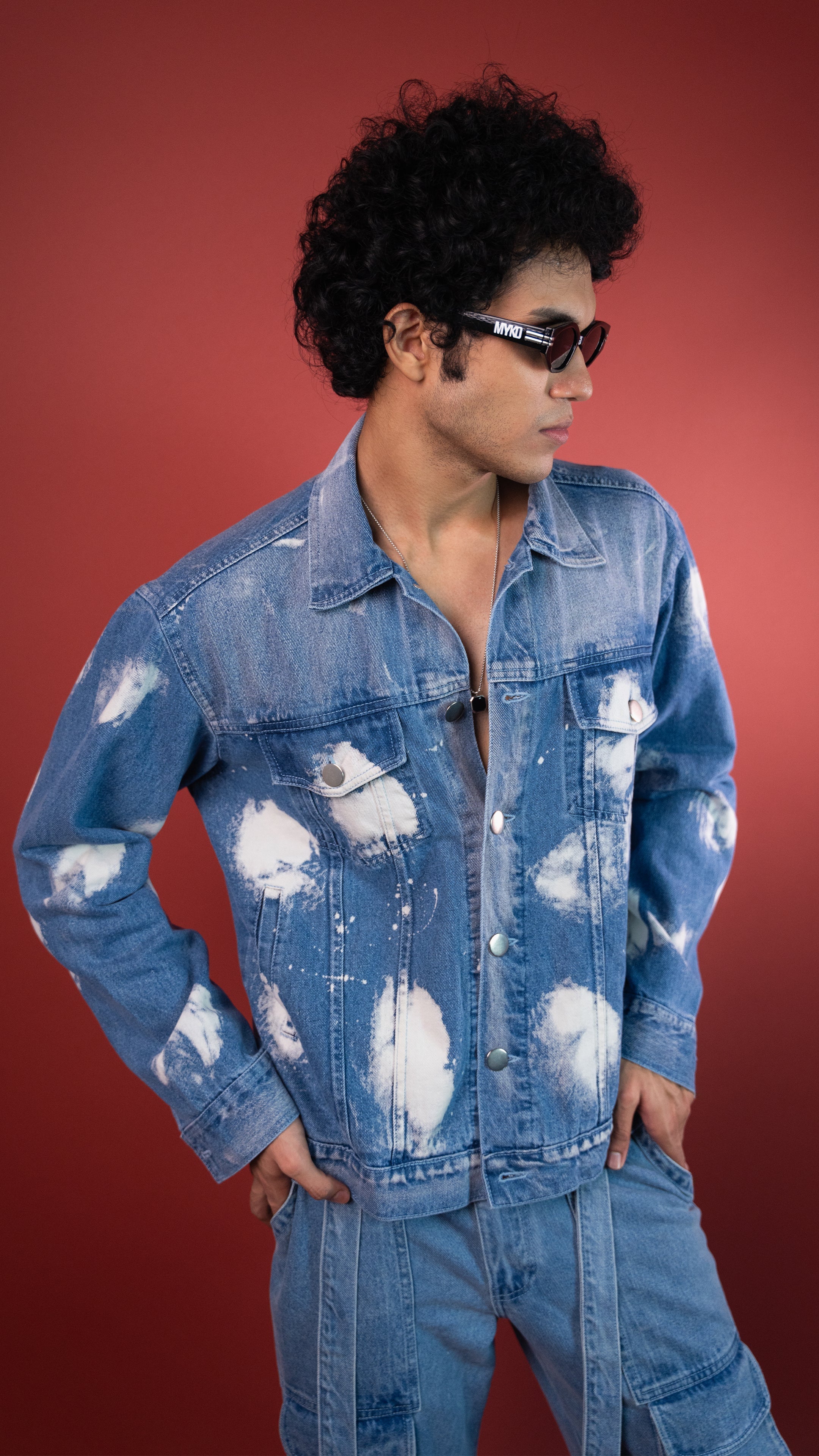 Blue Cloud Denim Men'S Jacket Rustlines