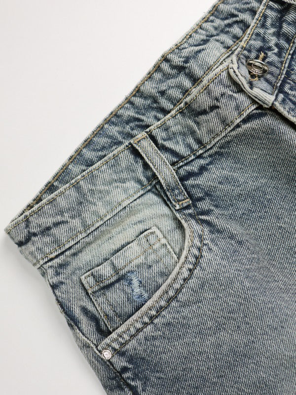 Smoke Blue Washed Wide Leg Jeans Stylish Wodrobe