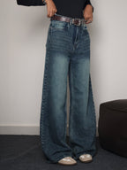 Galaxy Blue Washed Super Wide Leg Jeans