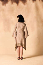 Handkerchief Hem Sash-Tie Belt Linen Shirtdress