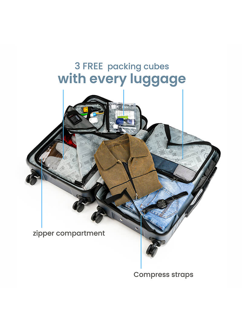 Stark+Verve Combo | Blue | Medium Hard Luggage with Duffle Bag