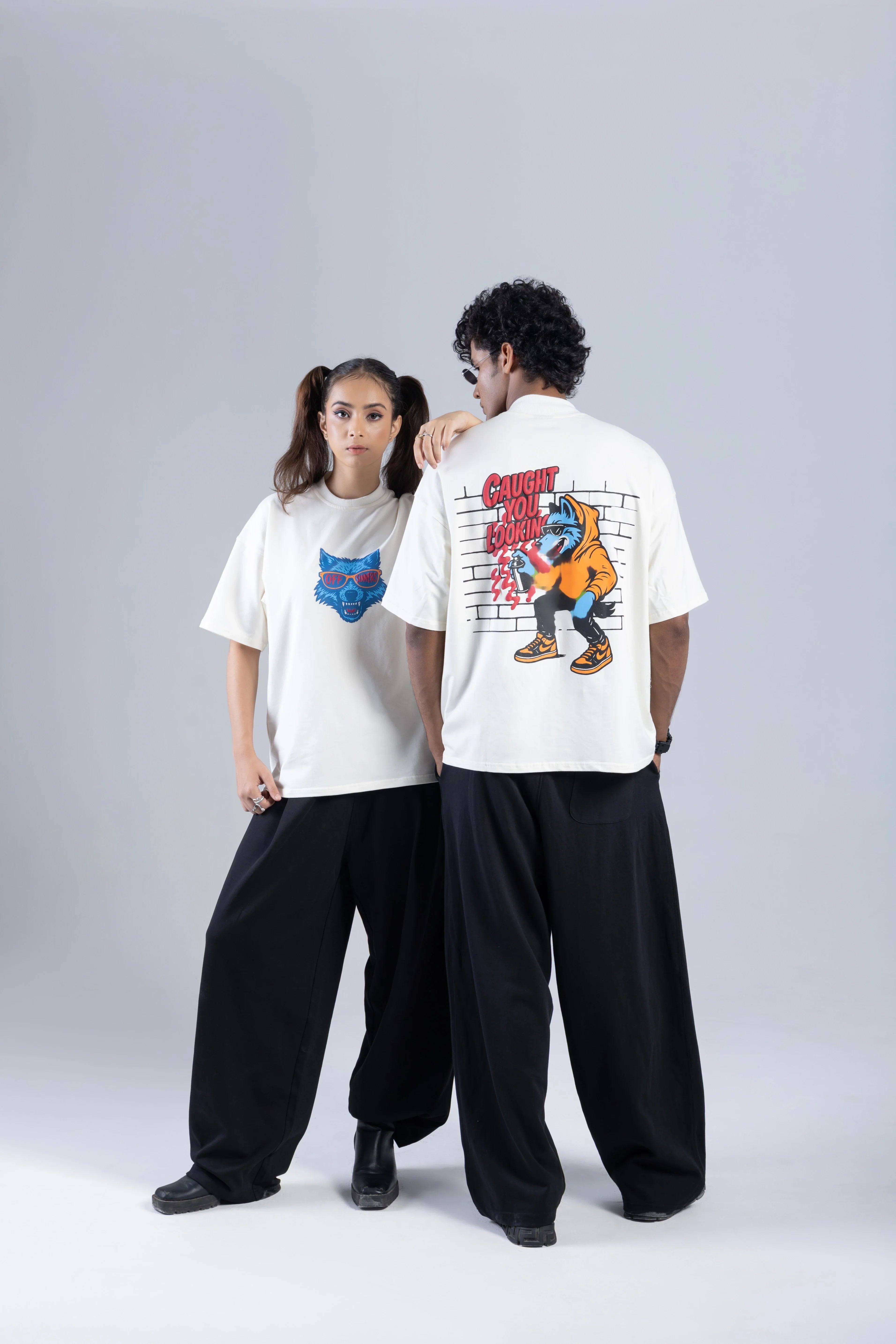 "Caught You Looking" Printed White T-Shirt