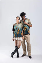 Court of Chaos Oversized Printed Cuban Collar Shirt Off Sinners