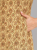 Women Mustard Kurta With Lace Krya