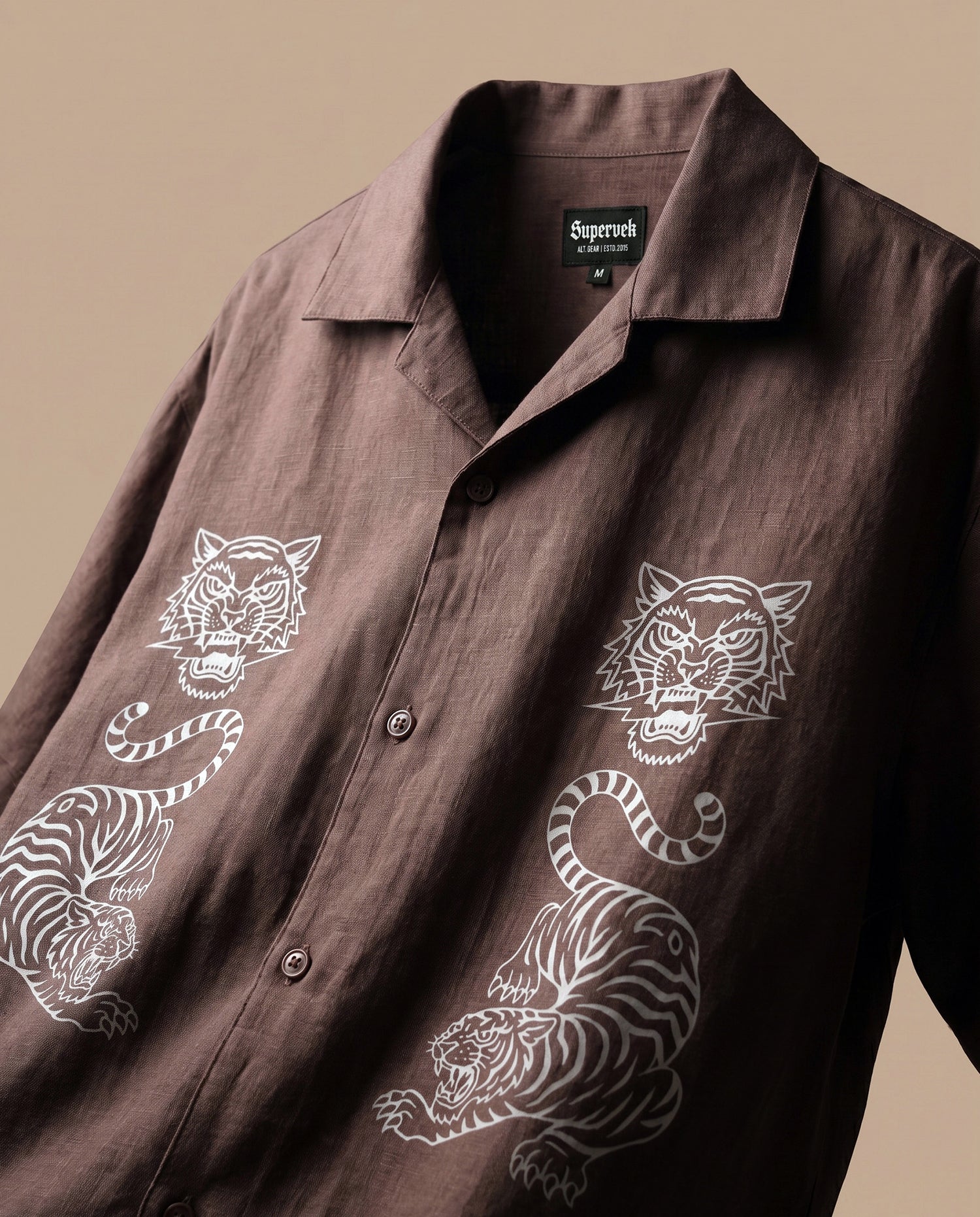Brown Tiger Fury Resort Shirt