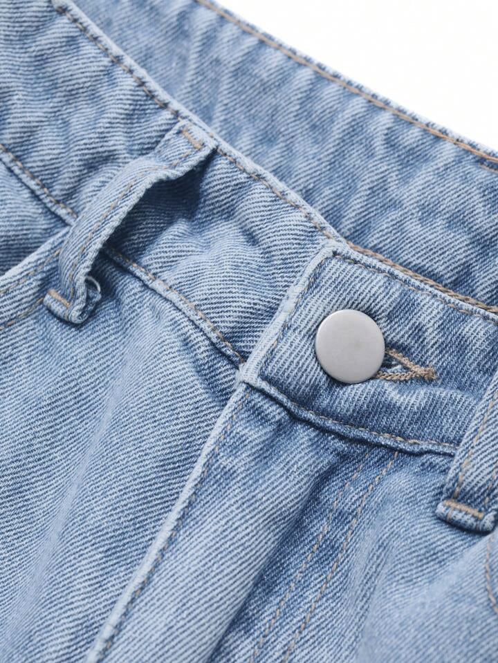 Wispy Blue Washed Wide Leg Jeans Stylish Wodrobe