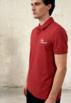 Red French-Terry Polo T-Shirt