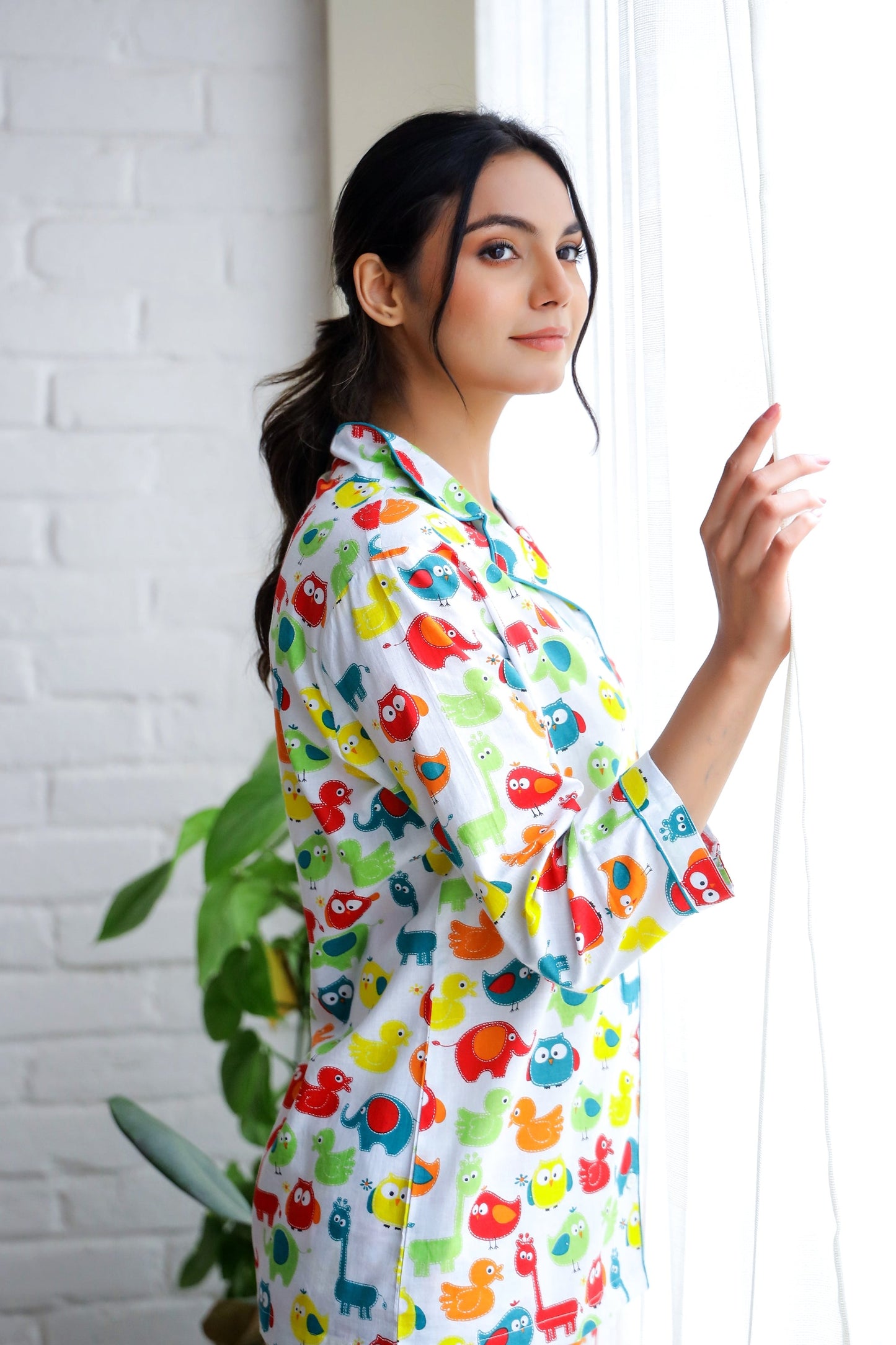 Animal Printed Cotton Night Suit | Co-Ord Set | Shop stylish women's clothing online at Label Flavia |