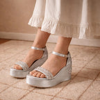 The Delilah Hand Embellished Luxury Wedge Shoe Rettrose