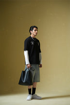 Adrenaline Rush Black Oversized Printed T-Shirt Main Character